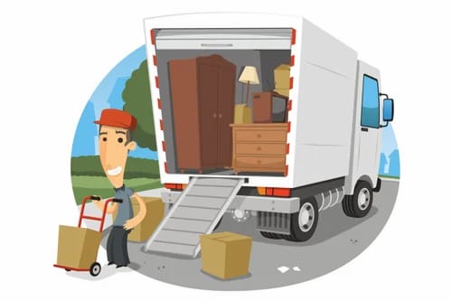 Illustration of a mover with a truck
